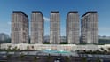 create 3d skyscraper design, high rise building, 3d skyline tower, tall building