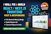 fix react js bugs, build responsive frontend