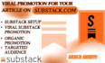 do organic substack promotion, substack page link promotion to active audience