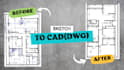 redraw your floor plan from PDF or sketch into autocad dwg