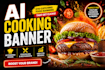 design ai cooking banner for food blog, restaurant and social media