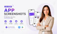 design app screenshots for app store, play store, ios and android apps