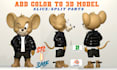 color and split 3d model, convert 2d to 3d stl or 3mf for multicolor printing