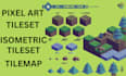 isometric pixel art tileset, tilemap, game assets, environment, 8bit