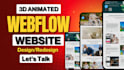 design interactive 3d animated webflow website with smooth animations
