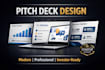 research, write, design, investor ready pitch deck, ppt startup presentations