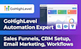 do  gohighlevel dashboard, customization, ghl website, label, CRM with workflow