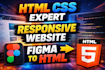 create responsive HTML CSS website or convert design to HTML