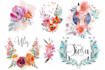 create beautiful feminine flower boho watercolor logo