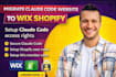 migrate claude code website to wix shopify setup claude code access rights