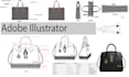design professional handbag backpack purse suitcase and technical drawing