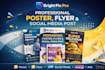 poster, flyer and social media post