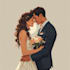 illustrate a romantic couple portrait