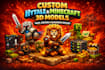 create custom hytale 3d models mc model with texture and animation in blockbench