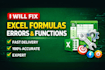 fix excel formulas, errors, and functions