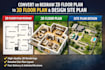 convert or redraw 2d floor plan to 3d floor plan, and design site plan