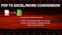 convert PDF files into excel or any format based on requirement