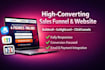 design high converting builderall gohighlevel clickfunnel sales funnel website