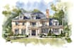 do an watercolor house portrait