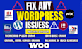 fix wordpress issues, critical error, wordpress bug fixing, woocommerce errors