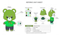 design plushie reference sheet custom stuffed animal with sewing pattern
