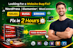fix wordpress website issues errors bugs, HTML, CSS, elementor pro in 2 hours