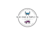 design blue crab purple pig catering logo