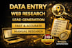 do accurate excel data entry, cleaning, web research, lead generation