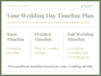 design a refined wedding timeline for a perfectly orchestrated day