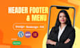 design responsive elementor header footer and mega menu