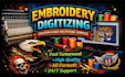 do embroidery digitizing design into dst pes file in 1 hour