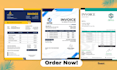 design professional invoice, receipt, proforma, letterhead