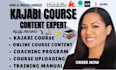 create your kajabi course content and coaching program