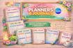 design editable digital planner, custom canva wellness and self care planners