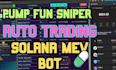 build solana volume bot, mev, sniper, arbitrage, pump fun on sol, eth