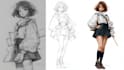 sketch characters into anime style
