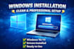do a clean install of windows 10 or 11 and install all drivers remotely