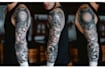 create sleeve tattoo design in geometric style