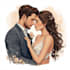 make romantic couple portrait illustration