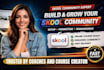 skool community setup, management, and skool community promotion, online course