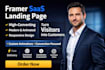 design framer website saas startup landing page with animation