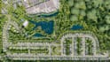 design landscape master plan,architectural layout, housing development rendering
