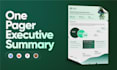 design business flyer, one pager, executive summary