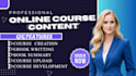 create online course content, curriculum training manual udemy video course