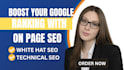 do onpage SEO service for wordpress wix shopify squarespace