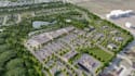 design landscape master plan community, parking lot render, suburban development