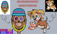 embroidery digitize image logo in vector,dst,pes,emb,jef,vp3 design patch files