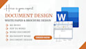 clean white paper design, document formatting and brochure layout