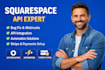 fix squarespace bugs, API integration, webhook setup, automation, stripe payment