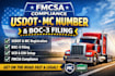 handle your fmcsa compliance usdot mc number, boc3 filing